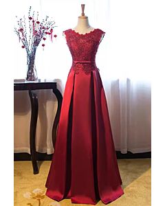 Crimson Grace – Lace Embroidered Gown