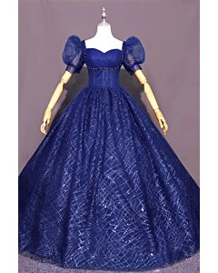 Celestial Night – Shimmering Puff Sleeve Gown