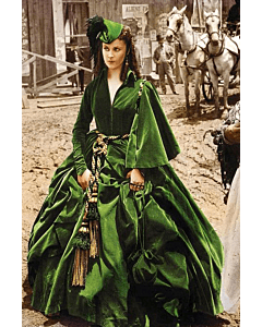 Vivien Leigh as Scarlett O'Hara Green Curtain Dress in 1930s Movie Gone With the Wind