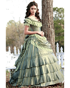 Katherine Pierce 1864 Green Ball Gown Dress Vampire Diaries