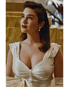 Jennifer Connelly White Satin Celebrity Evening Dress in Movie "The Rocketeer"