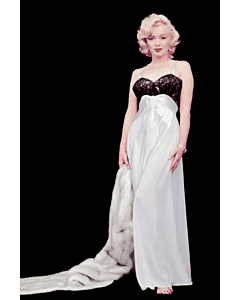 Marilyn Monroe Inspired Black and White Lace Satin 1950s Formal Evening Celebrity Dress