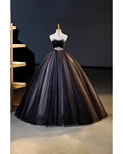 Midnight Sonata – Black Sparkling Tulle Gown