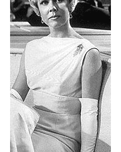 Doris Day Inspired White Open Back Evening Dress in 1950s Movie "Pillow Talk"