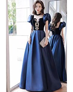 Midnight Bloom – Black & Gold Formal Dress