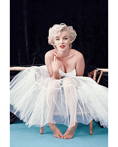 Marilyn Monroe Ballerina Sitting Inspired White Strapless Tulle Dress For Photograph