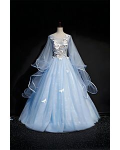 Celestial Whisper – Butterfly Illusion Gown