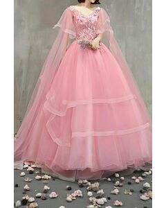 Blossom Whisper – Sakura Pink Ball Gown