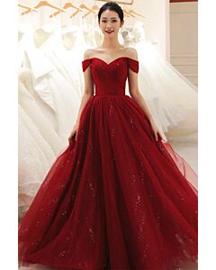 Flame Serenade – Off-Shoulder Couture Dress