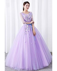 Fairy Bloom – Violet Embroidered Gown