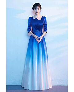 Ocean Dawn – Ombre Blue Evening Gown
