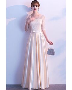 Golden Whisper – Elegant Long Dress