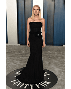 Emma Roberts Black Strapless Mermaid Formal Prom Dress Vanity Fair Oscar Party 2020