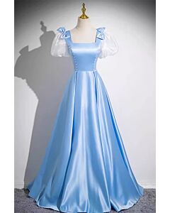 Morning Light – Bow Shoulder Evening Gown