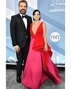 Lily Allen Red Plunging V-neck Formal Prom Celebrity Dress SAG Awards 2020