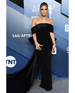 Jennifer Lopez Black Off-the-Shoulder Sheath Formal Prom Dress SAG Awards 2020