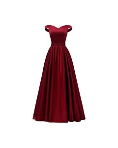 Ruby Empress — Cutout-Shoulder Evening Gown
