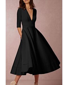 Nightfall Soirée — Classic Tea-Length Dress