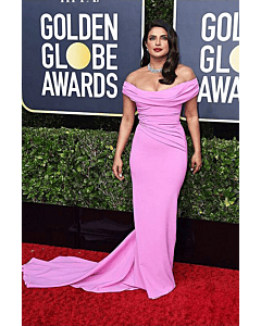 Priyanka Chopra Pink Off-the-shoulder Formal Prom Dress Golden Globes 2020