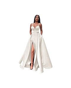 Opal Eclipse — Minimal Satin Evening Dress
