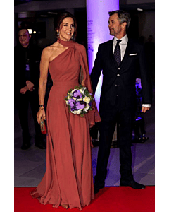 Princess Mary Inspired Dusty Rose Pink One-shoulder Formal Evening Celebrity Dress