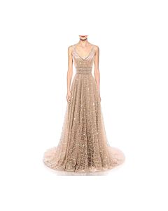 Champagne Constellation — Spaghetti-Strap Glitter Gown