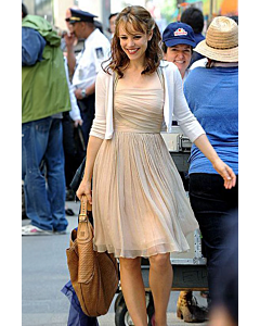 Rachel McAdams Short Champagne Chiffon Cocktail Party Celebrity Dress Morning Glory