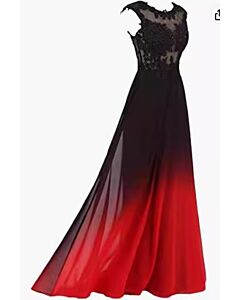 Garnet Shadow — High-Waist Gradient Evening Dress