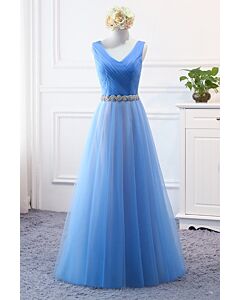Bluebell Serenade V-Neck Tulle Gown