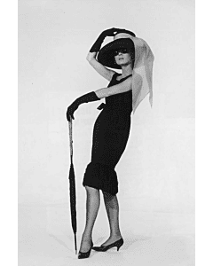 Audrey Hepburn Little Black Fringe Dress in 1950s Movie Breakfast at Tiffany's