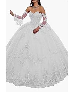 Fairytale Sweetheart Lace Appliqué Princess Dress