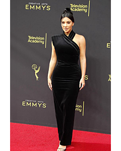 Kim Kardashian Black Velvet Evening Dress Creative Arts Emmys 2019