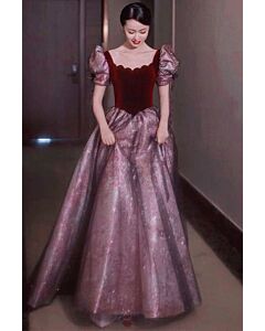 Scalloped Neckline with Sparkle Tulle Skirt, Vintage Evening Dress