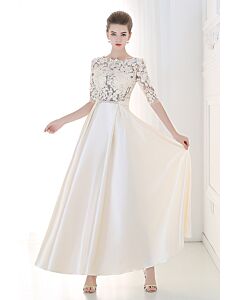 Boat Neck Floor-Length Mother of the Bride Dress