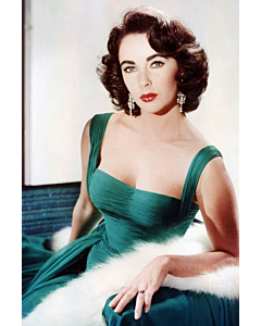 Timeless  Square Neck Green Dress with Floral Detail Inspired by Elizabeth Taylor