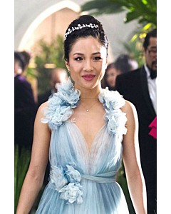 Orchid Reverie – Blue Tulle Floral-Embellished Floor-Length Prom Gown