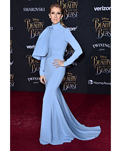 Sky Serenade  Blue High-Neck Mermaid Gown