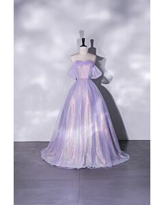 Twilight Whisper – Iridescent Lavender Ball Gown
