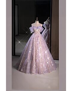 Blooming Aurora – Lavender Blush Floral Ball Gown