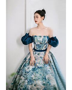 Off-Shoulder Puff Sleeves, Strapless Bodice, Belted Waist