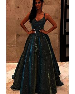 Double Straps, Fitted Bodice, Voluminous Skirt