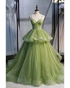 Enchanted Grove Spaghetti-Strap Ballgown