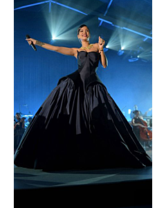 Navy Nocturne – Diamond Ball–Inspired Navy Blue Sweetheart Strapless Ball Gown