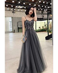 Rose Rouge Floral-Embroidered Evening Gown