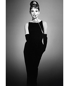 Iconic Noir – Breakfast at Tiffany’s–Inspired Black Jewel-Neck Sheath Gown