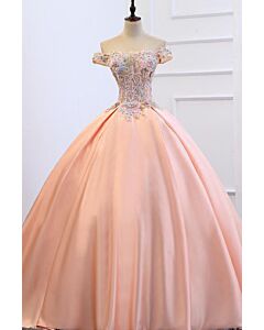 Champagne Bloom Quinceañera Ballgown