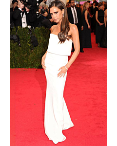 Ivory Sophisticate – Victoria Beckham Met Gala 2014–Inspired Strapless Column Gown