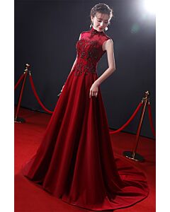 Dragonfire Lace Mandarin Gown