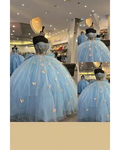 Dream of Aurora – Blue Butterfly Evening Dress