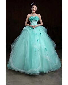 Enchanted Meadow – Soft Green Ball Gown